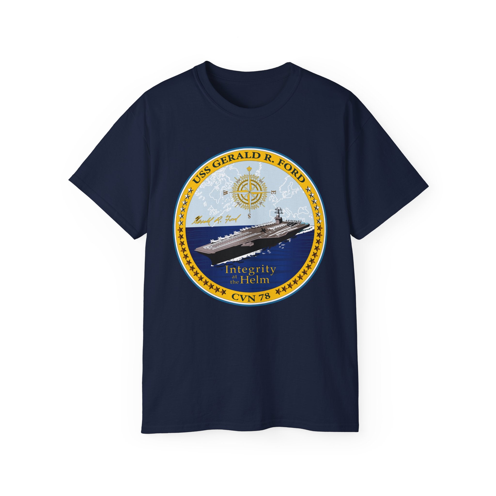Unisex Ultra Cotton T-Shirt - Navy - USS Gerald R. Ford (CVN-78) wo txt