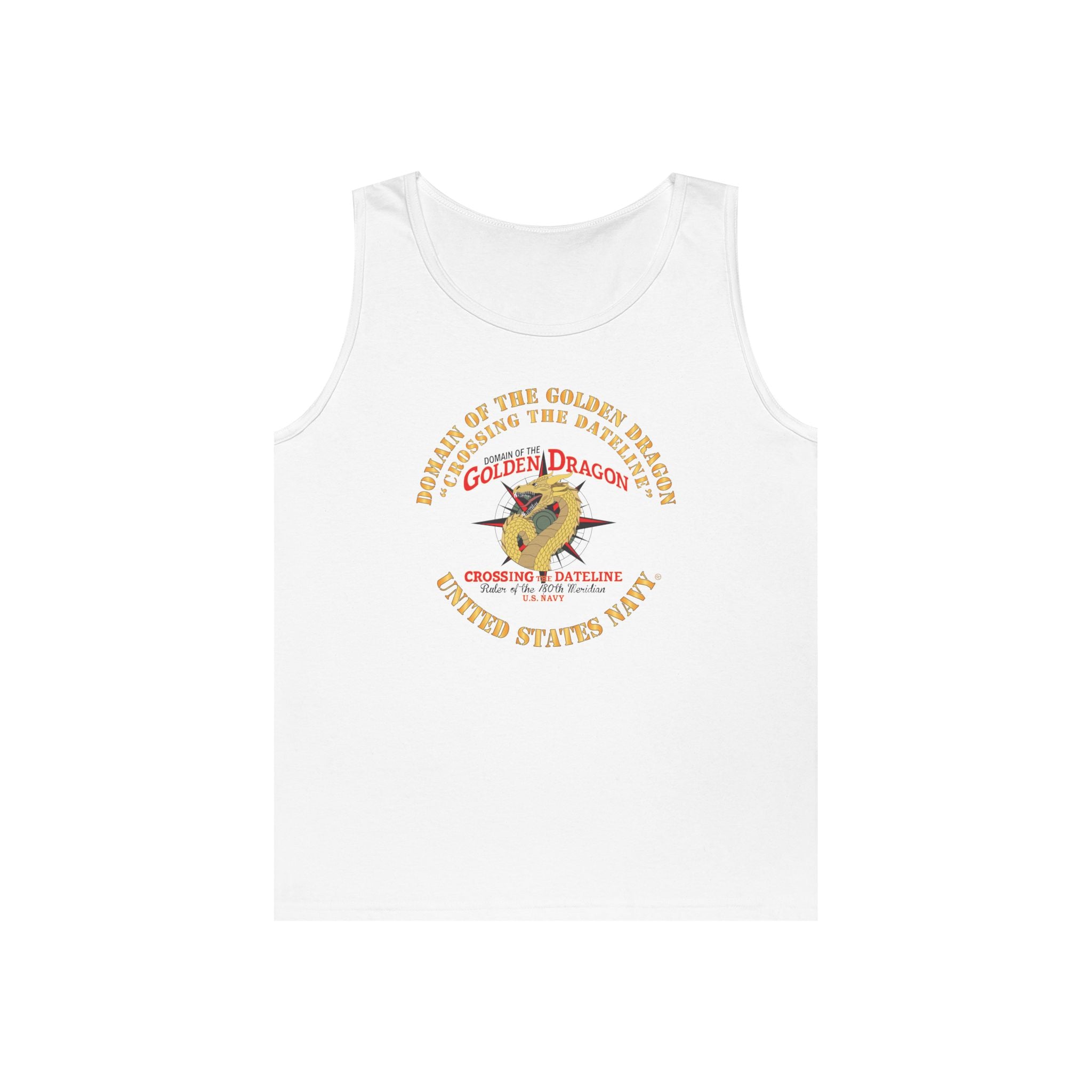 Unisex Heavy Cotton Tank Top - Navy - Domain of the Golden Dragon
