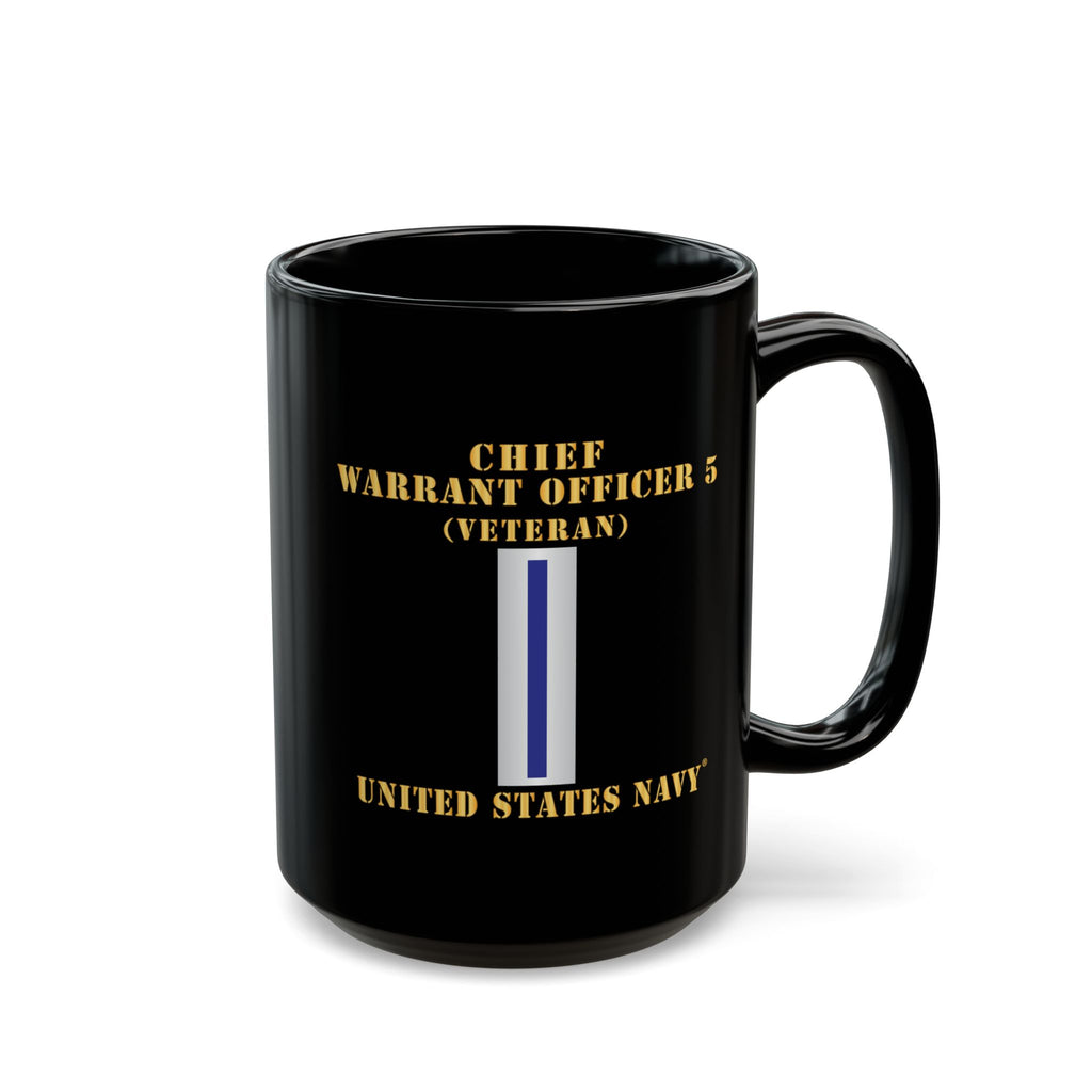 Black Mug (11oz, 15oz) - Navy - Chief Warrant Officer 5 - CW05 - Veteran