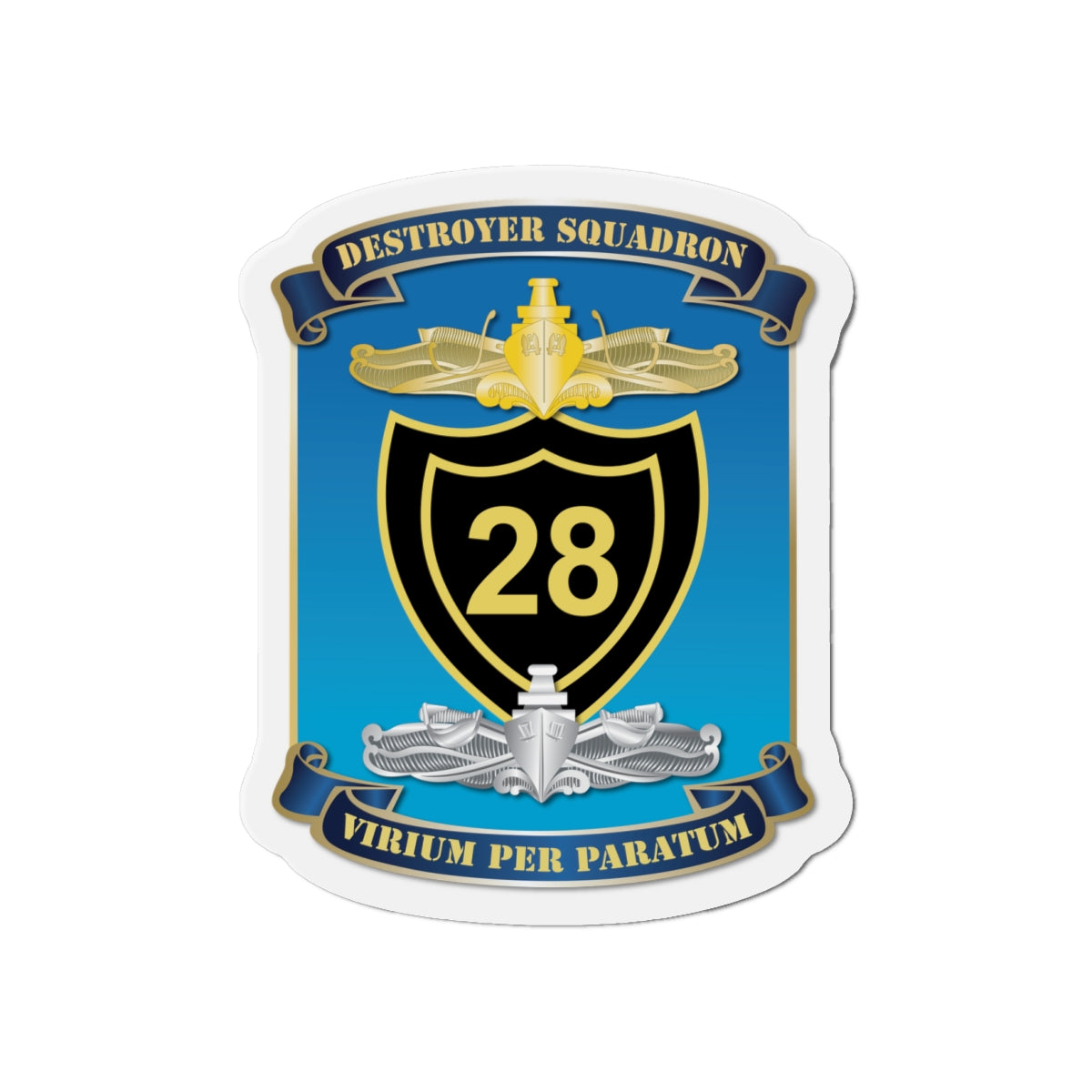 Die-Cut Magnet - Navy - Destroyer Squadron 28 (DESRON-28) wo Txt