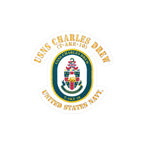 Kiss-Cut Vinyl Decal - Navy - USNS Charles Drew (T-AKE 10)