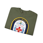Unisex Heavy Blend™ Crewneck Sweatshirt - Navy - USNS Mercy (T-AH-19) - Crest wo Txt