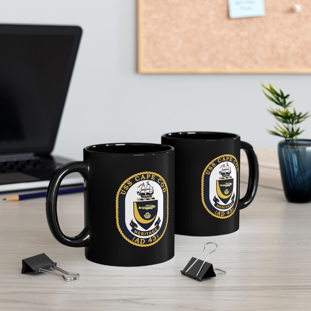 Black Mug (11oz, 15oz) - Navy - USS Cape Cod (AD 43) wo txt X 300