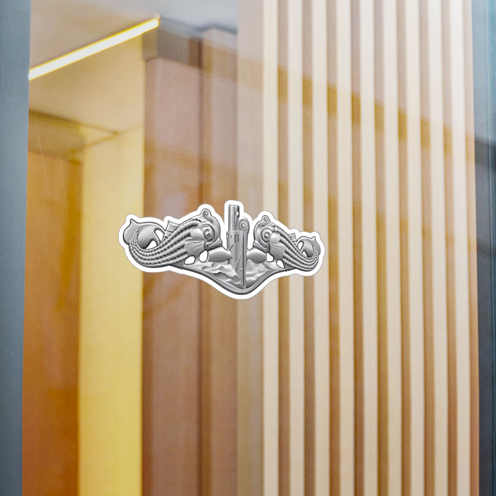 Kiss-Cut Vinyl Decal - Navy - Badge - Submarine Warfare wo txt - Enlisted - 3D - Enhanced