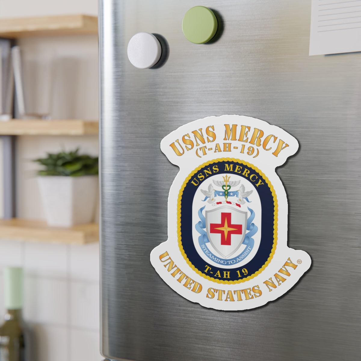 Die-Cut Magnet - Navy - USNS Mercy (T-AH-19)