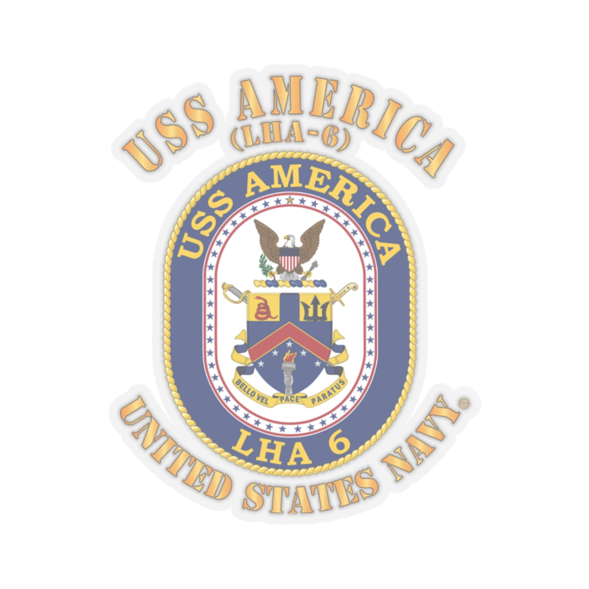 Kiss-Cut Stickers - Navy - Navy - USS America (LHA-6)