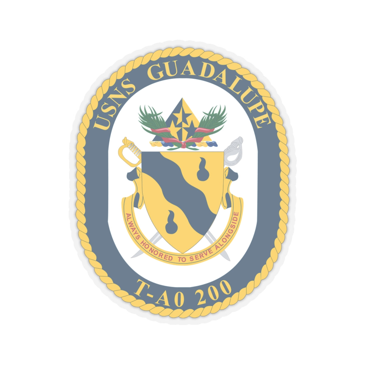 Kiss-Cut Stickers - Navy - USNS Guadalupe (T-AO 200) wo txt X 300
