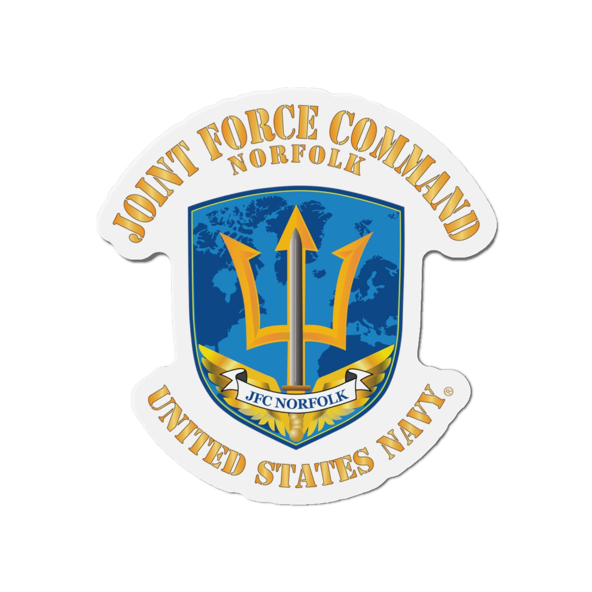 Die-Cut Magnet - Navy - Joint Force Command - Norfolk