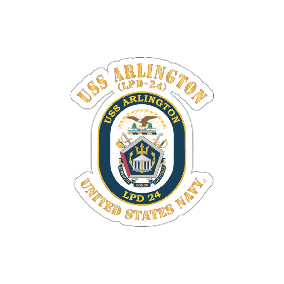 Die-Cut Vinyl Sticker - Navy - USS Arlington (LPD-24)