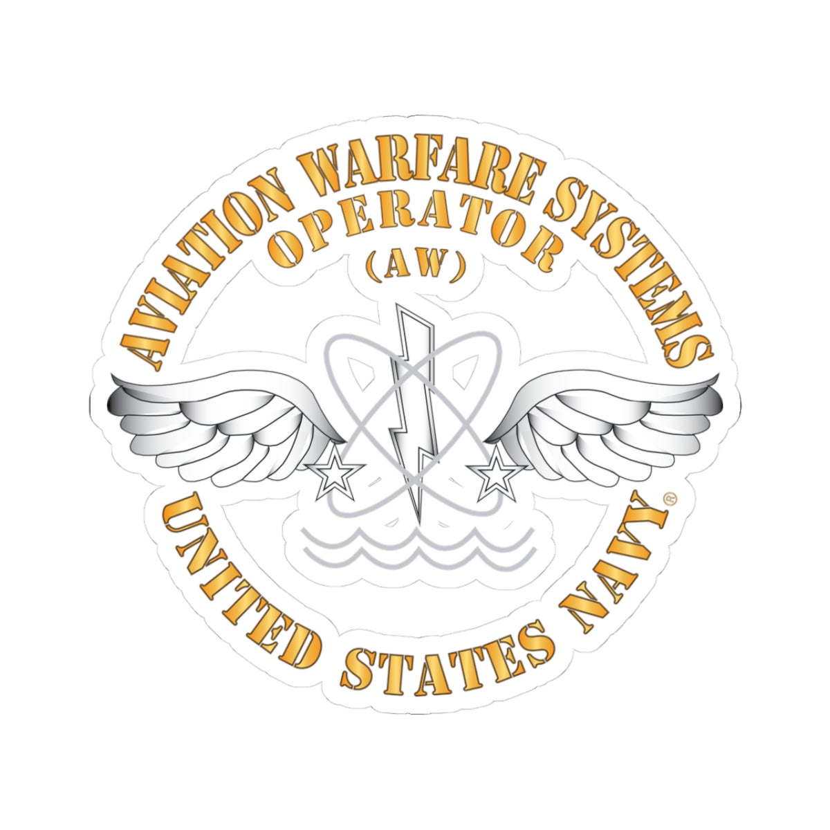 Kiss-Cut Stickers - Navy - Rate - Aviation Warfare Systems Operator (AW)