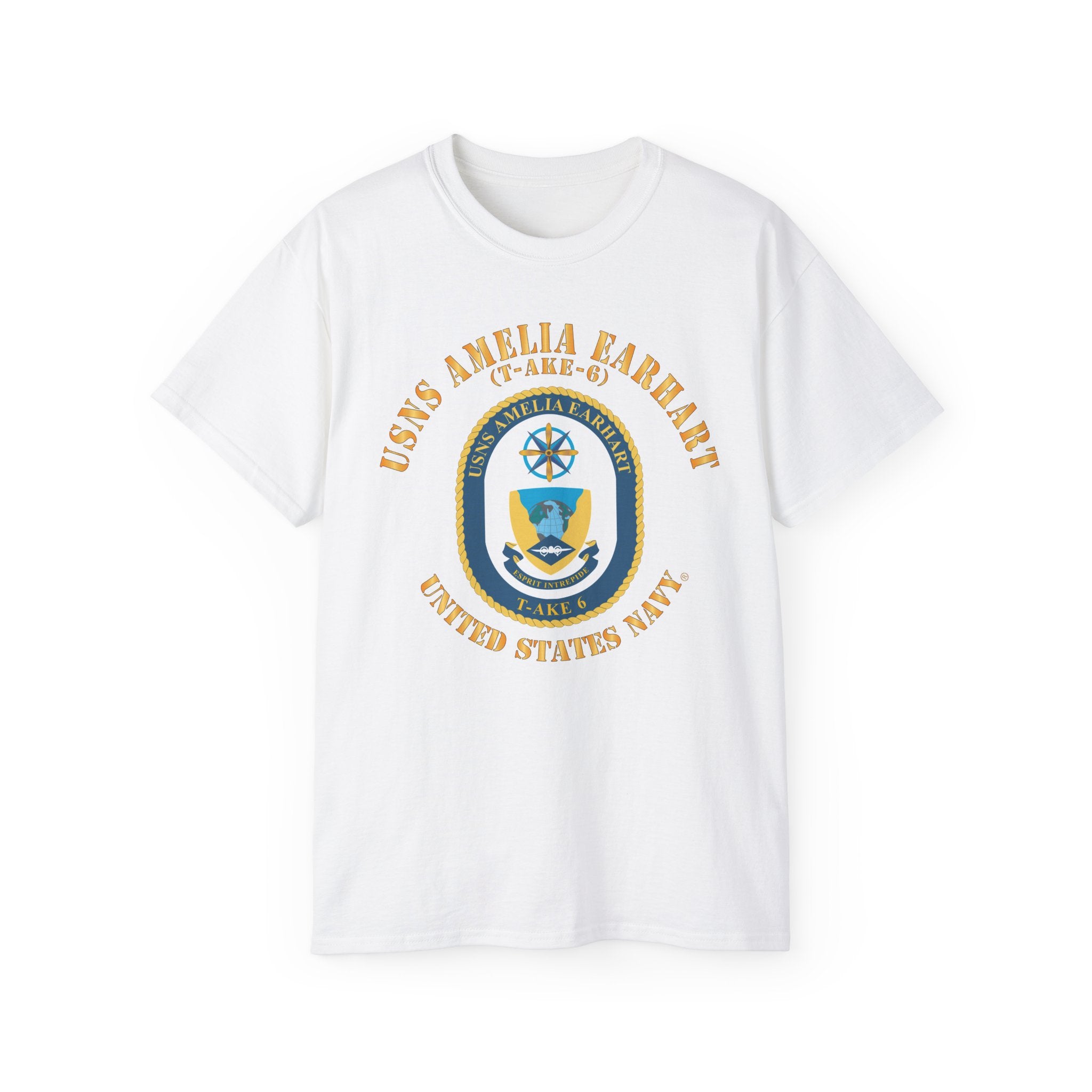 Unisex Ultra Cotton T-Shirt - Navy - USNS Amelia Earhart (T-AKE 6)