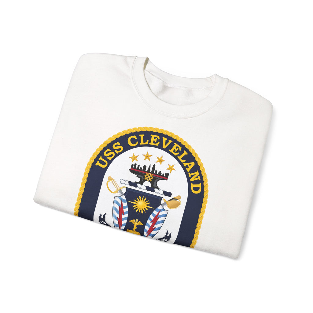 Unisex Heavy Blend™ Crewneck Sweatshirt - Navy - USS Cleveland (LCS-31) wo txt