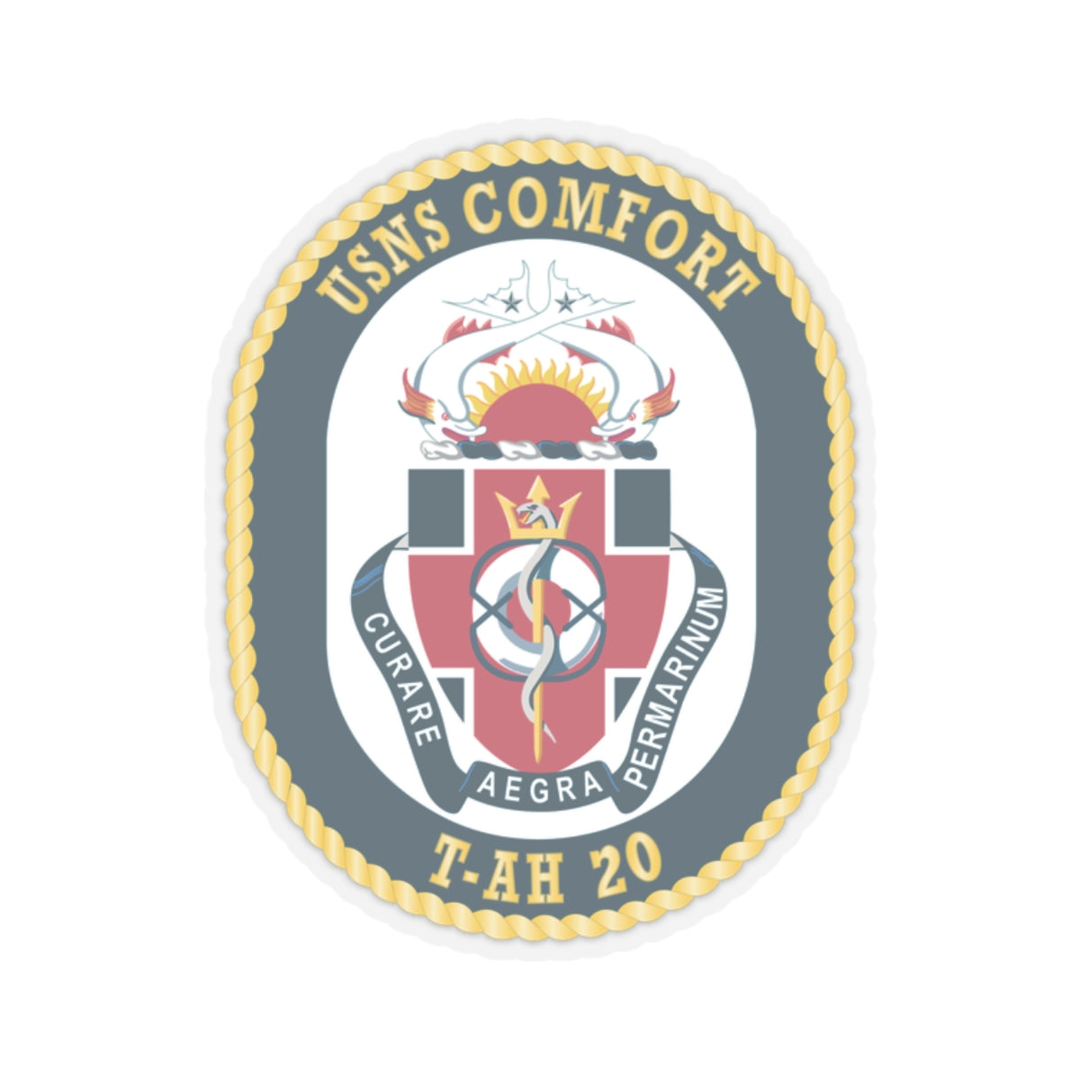 Kiss-Cut Stickers - Navy - USNS Comfort (T-AH 20) wo txt