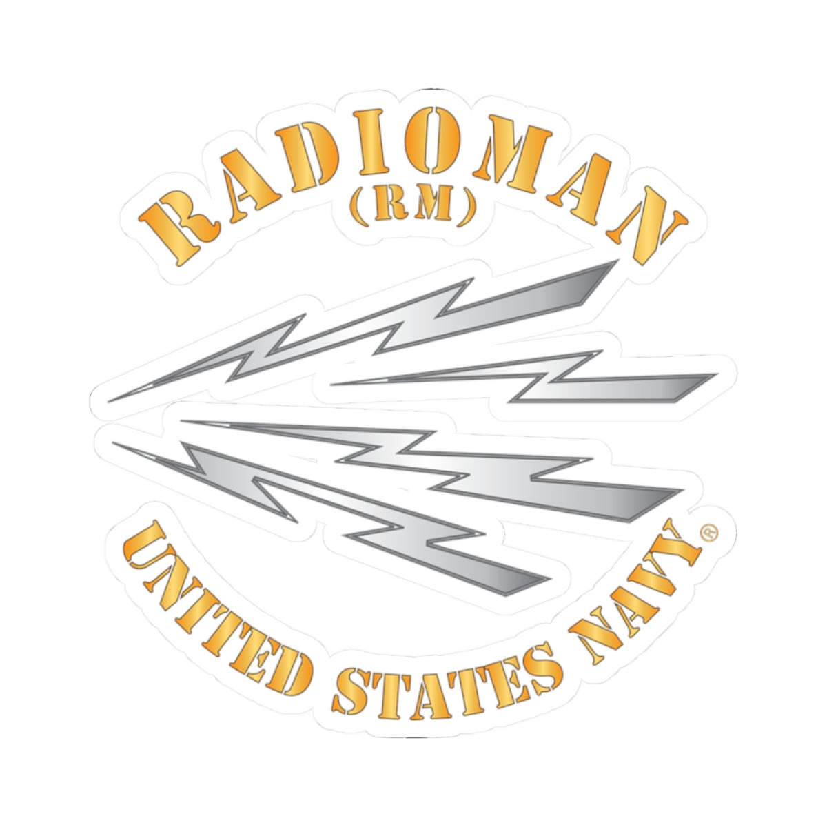 Kiss-Cut Stickers - Navy - Rate - Radioman (RM)