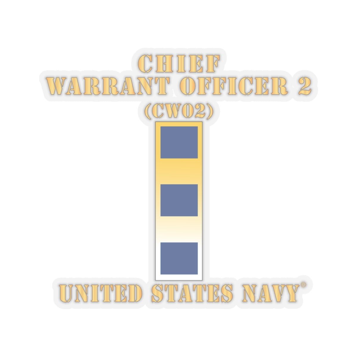 Kiss-Cut Stickers - Navy - Chief Warrant Officer 2 - CW02