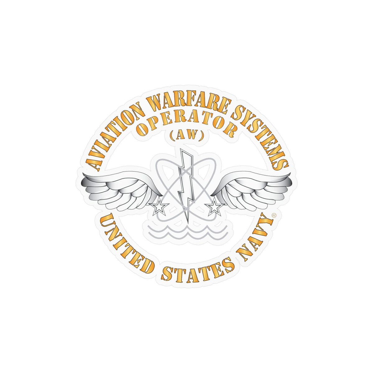 Kiss-Cut Vinyl Decal - Navy - Rate - Aviation Warfare Systems Operator (AW)