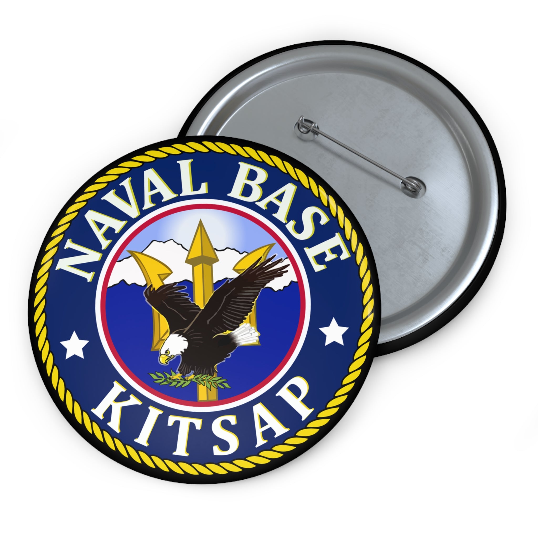 Custom Pin Button - Navy - Naval Base Kitsap wo txt