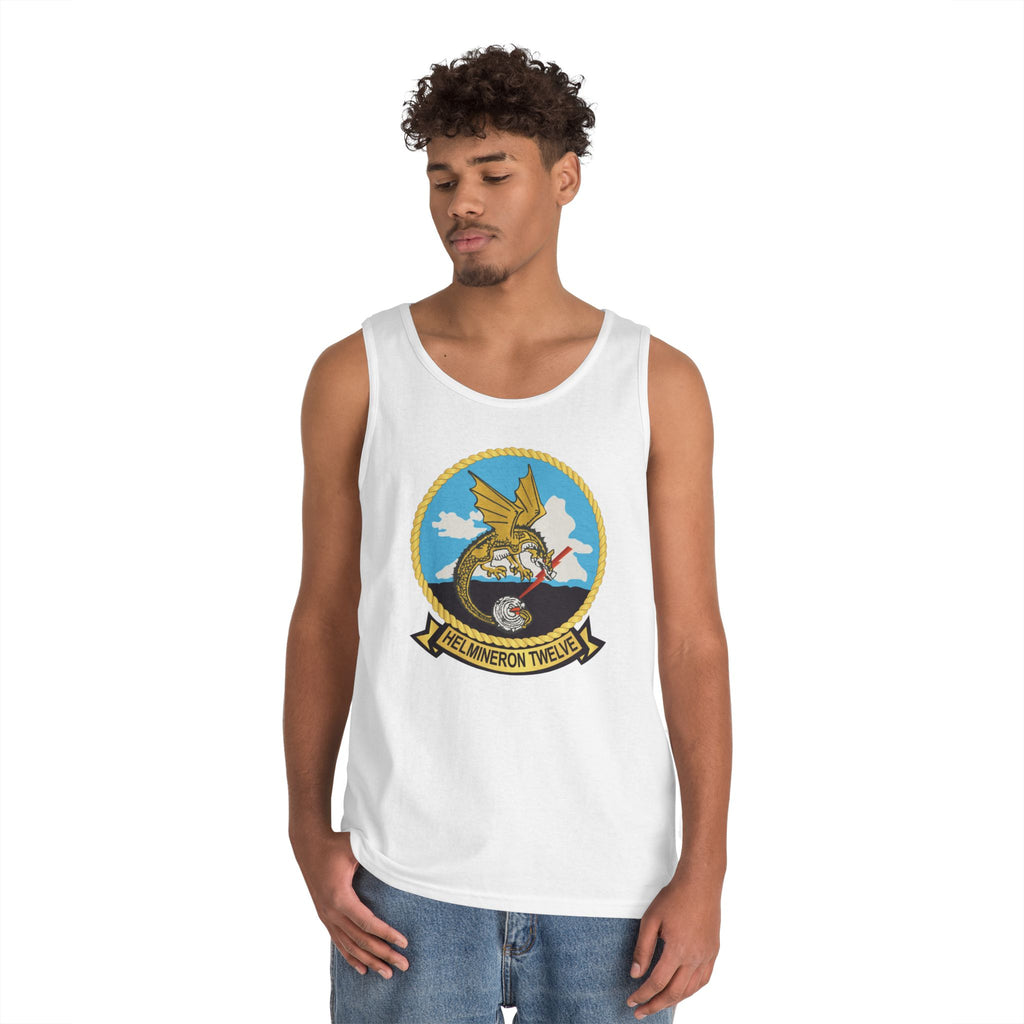 Unisex Heavy Cotton Tank Top - Navy - Helmineron Twelve (HM-12) wo Txt