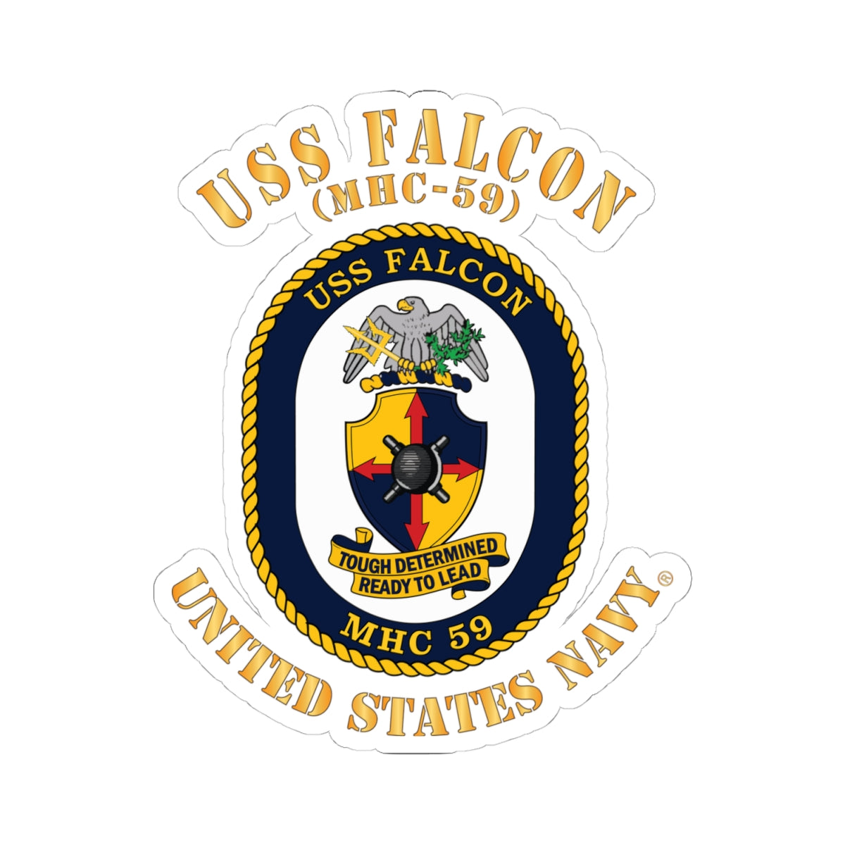 Kiss-Cut Stickers - Navy - USS Falcon (MHC-59)