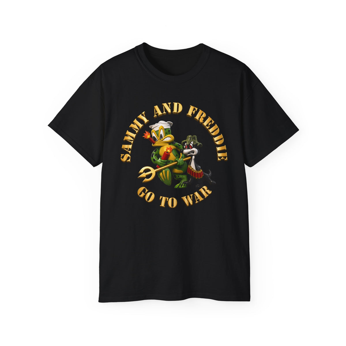 Unisex Ultra Cotton T-Shirt - Navy - SOF - Sammy - Freddie - Go to War - 3D - Enhanced