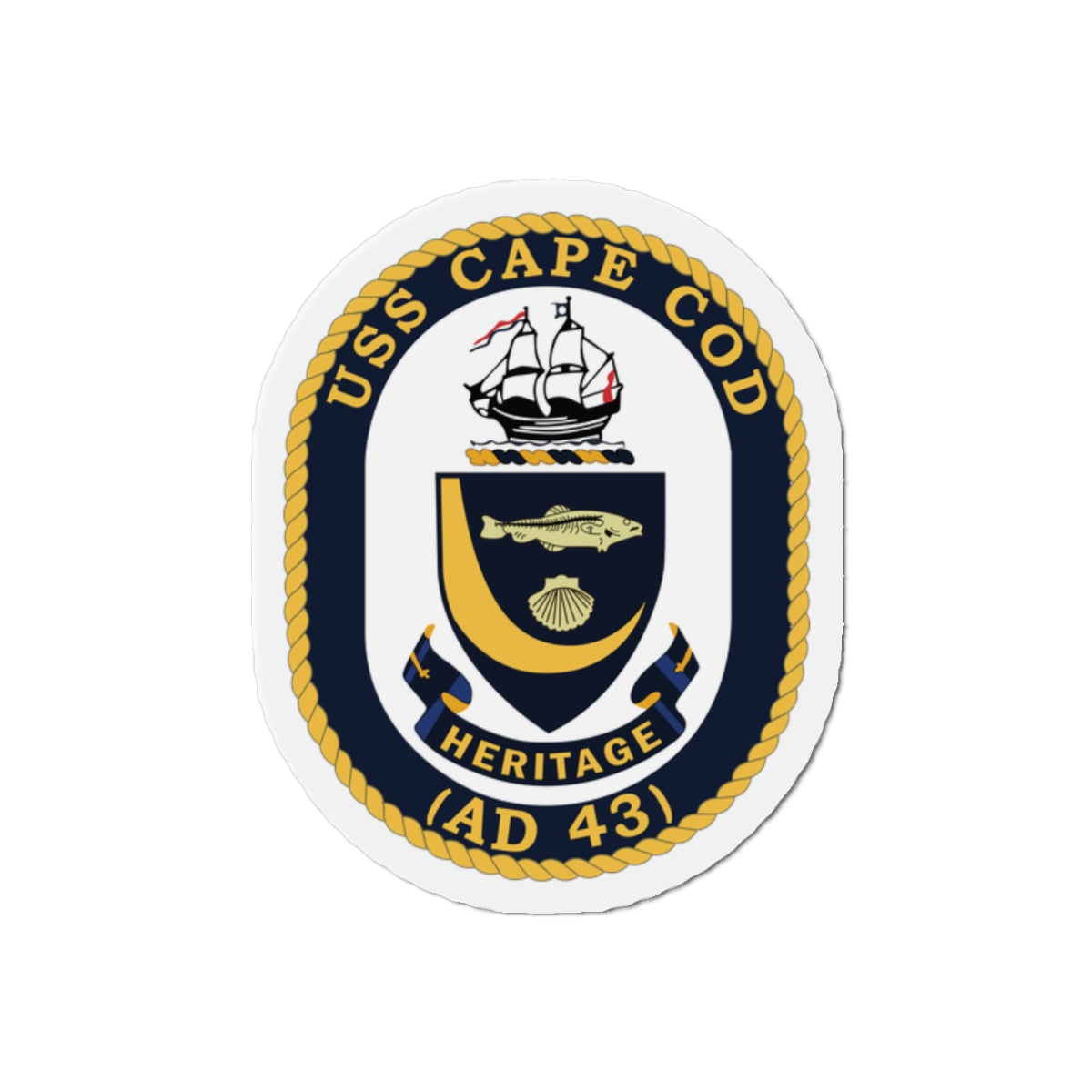 Die-Cut Magnet - Navy - USS Cape Cod (AD 43) wo txt X 300