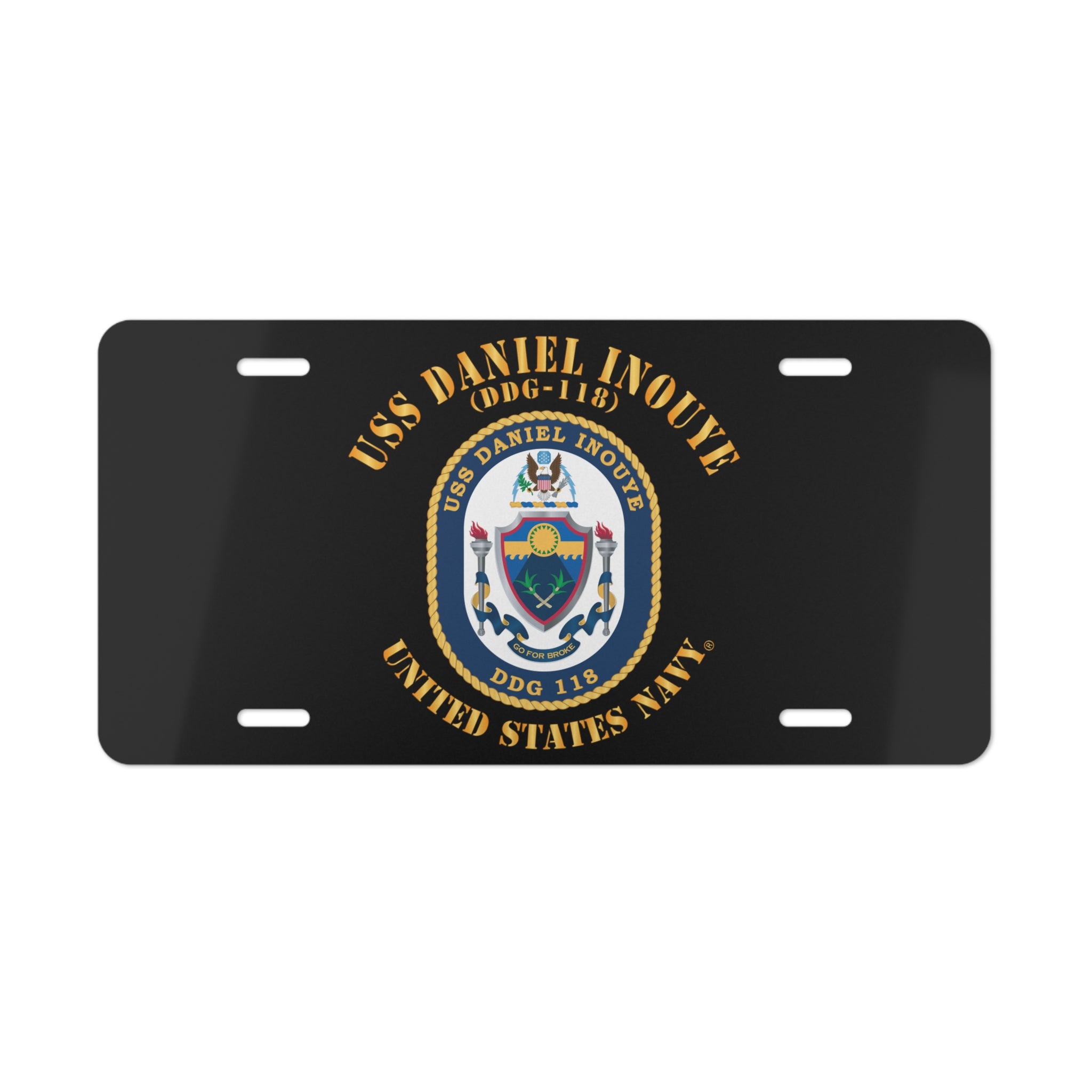 Vanity License Plate - Navy - USS Daniel Inouye (DDG-118)