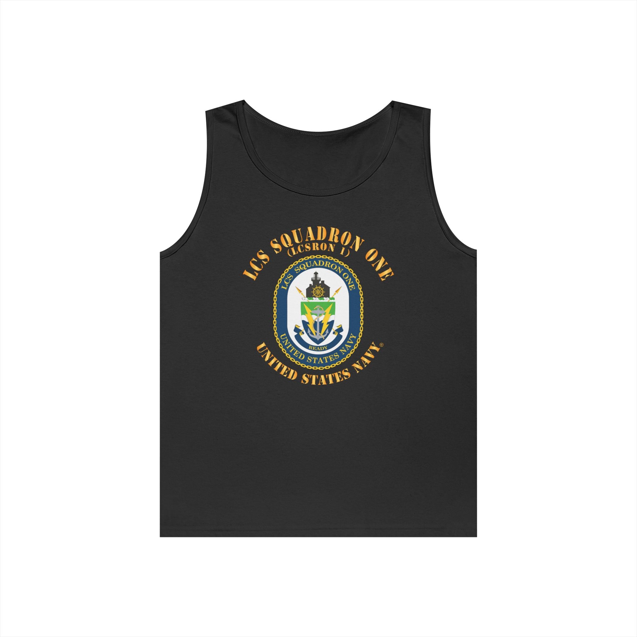 Unisex Heavy Cotton Tank Top - Navy - LCS Squadron One (LCSRON 1)