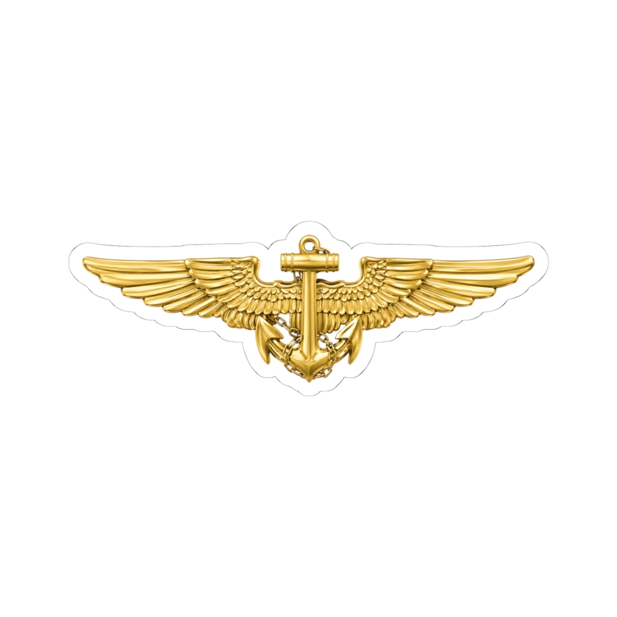 Kiss-Cut Stickers - Navy - Badge - Naval Aviator Wings wo txt - 3D - Enhanced