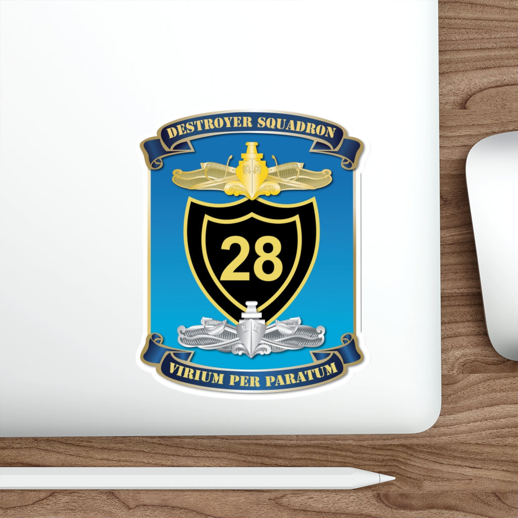 Die-Cut Vinyl Sticker - Navy - Destroyer Squadron 28 (DESRON-28) wo Txt