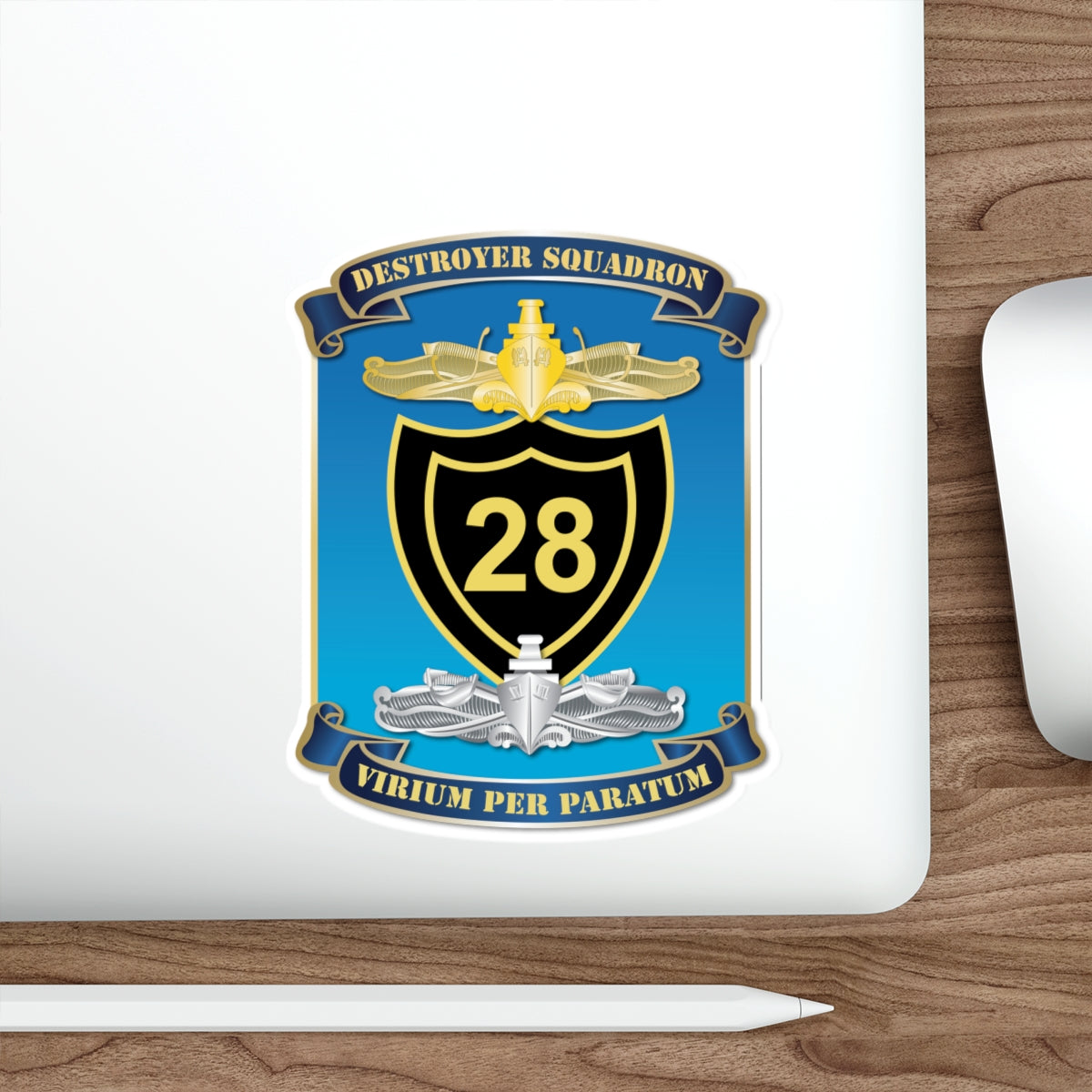 Die-Cut Vinyl Sticker - Navy - Destroyer Squadron 28 (DESRON-28) wo Txt