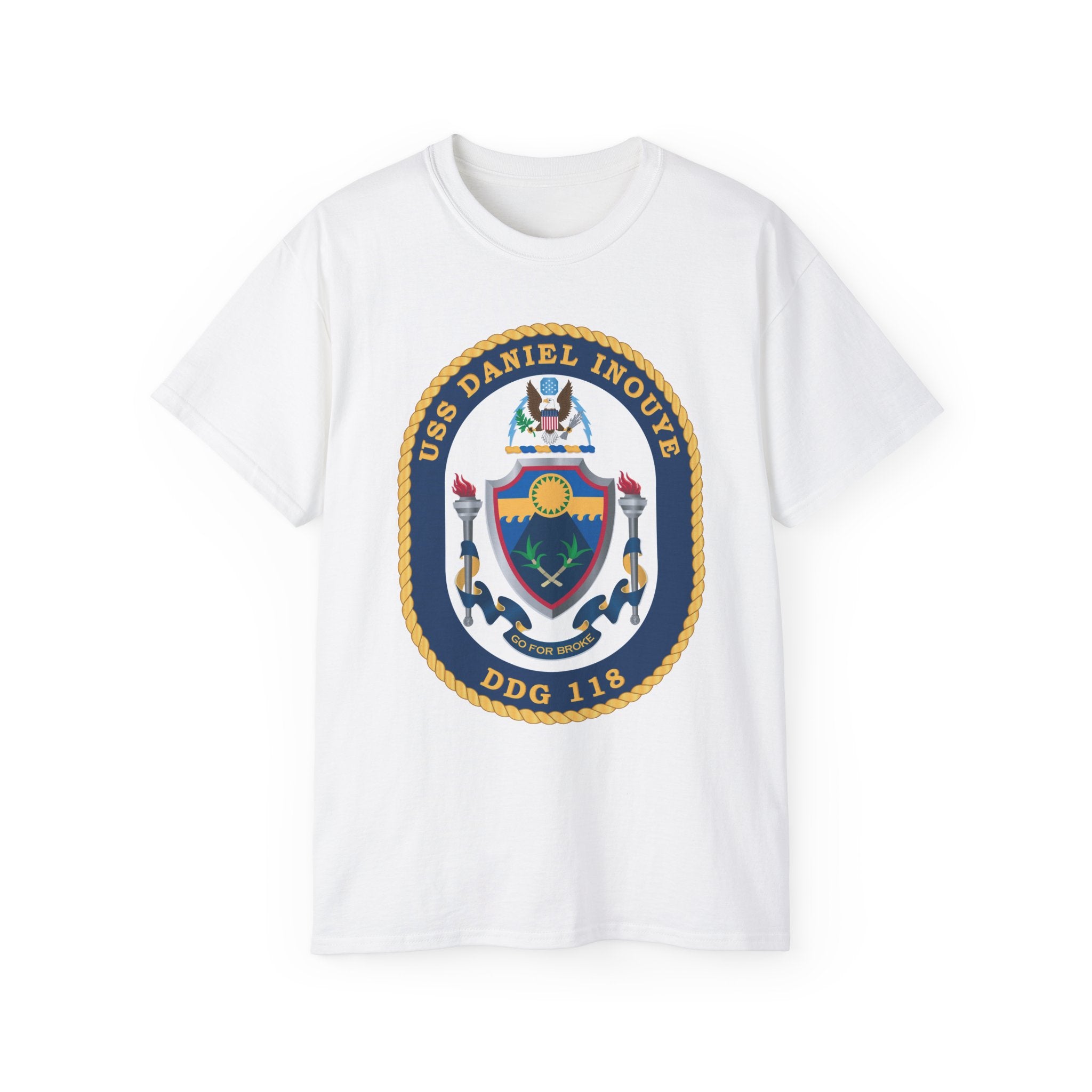 Unisex Ultra Cotton T-Shirt - Navy - USS Daniel Inouye (DDG-118) wo txt