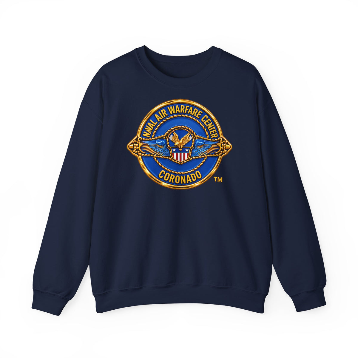 Unisex Heavy Blend™ Crewneck Sweatshirt -  Navy - Naval Air Warfare Center - Coronado - Crest - 3D - Enhanced