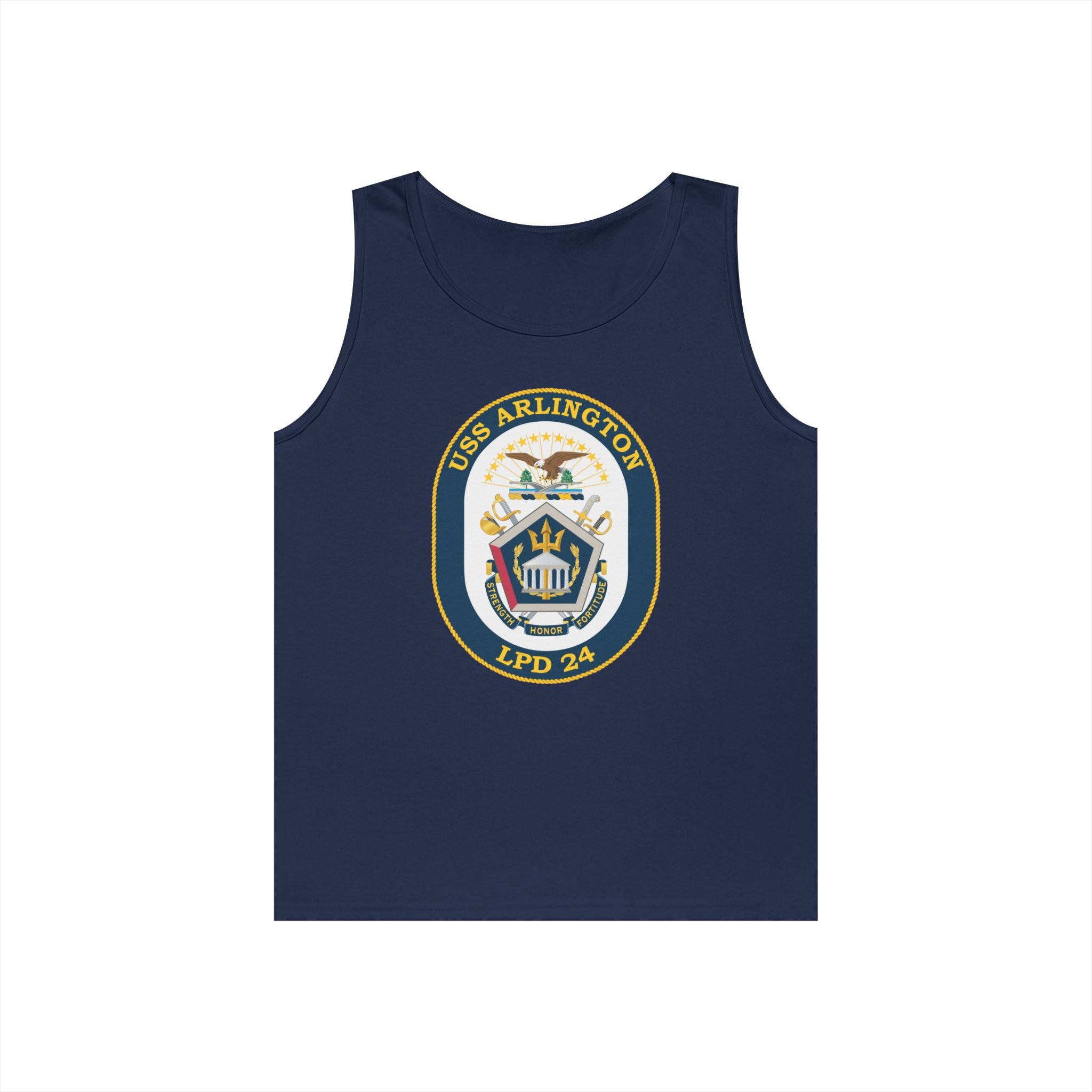 Unisex Heavy Cotton Tank Top - Navy - USS Arlington (LPD-24) wo txt