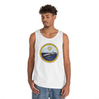 Unisex Heavy Cotton Tank Top - Navy - USS Gerald R. Ford (CVN-78) wo txt