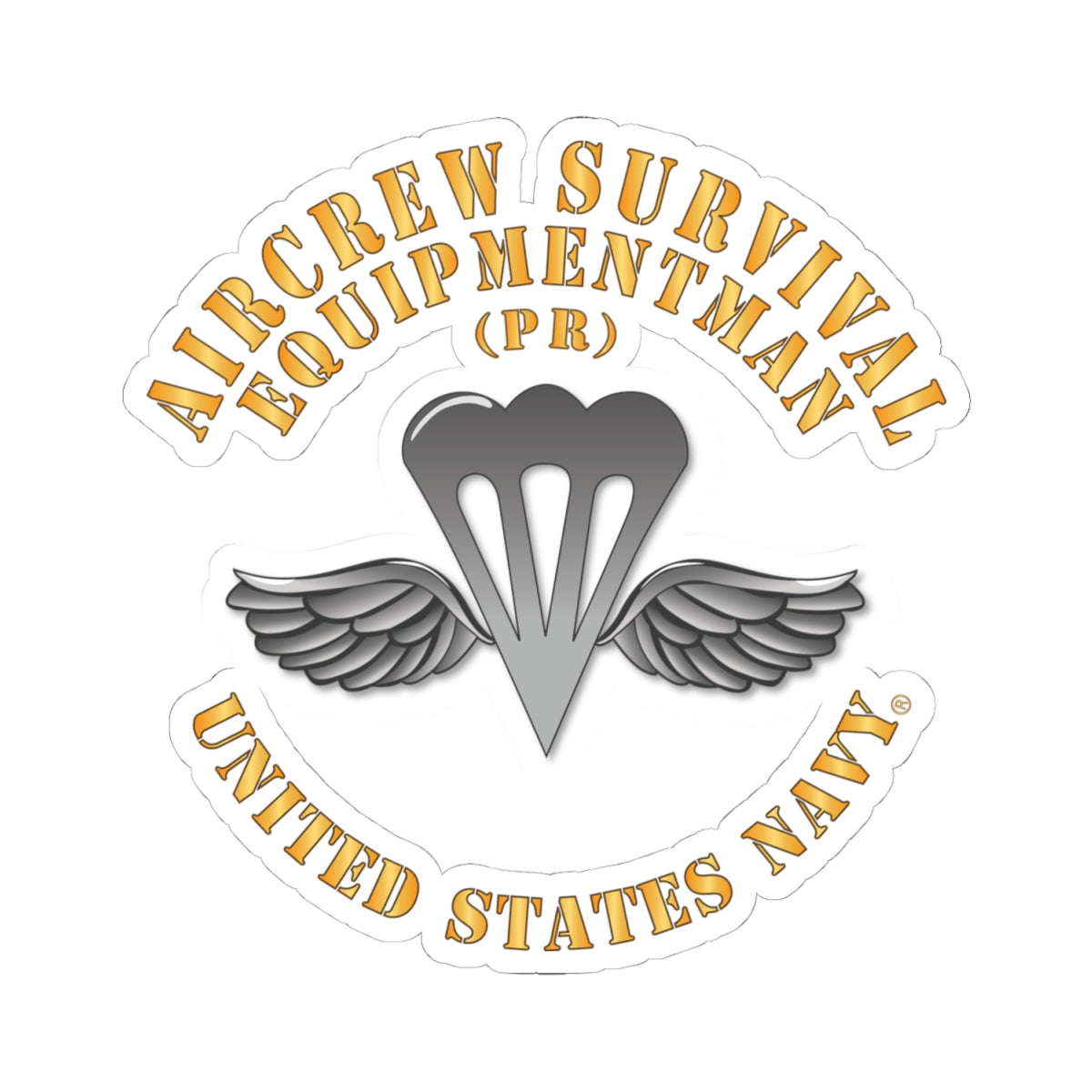 Kiss-Cut Stickers - Navy - Rate - Aircrew Survival Equipmentman (PR)