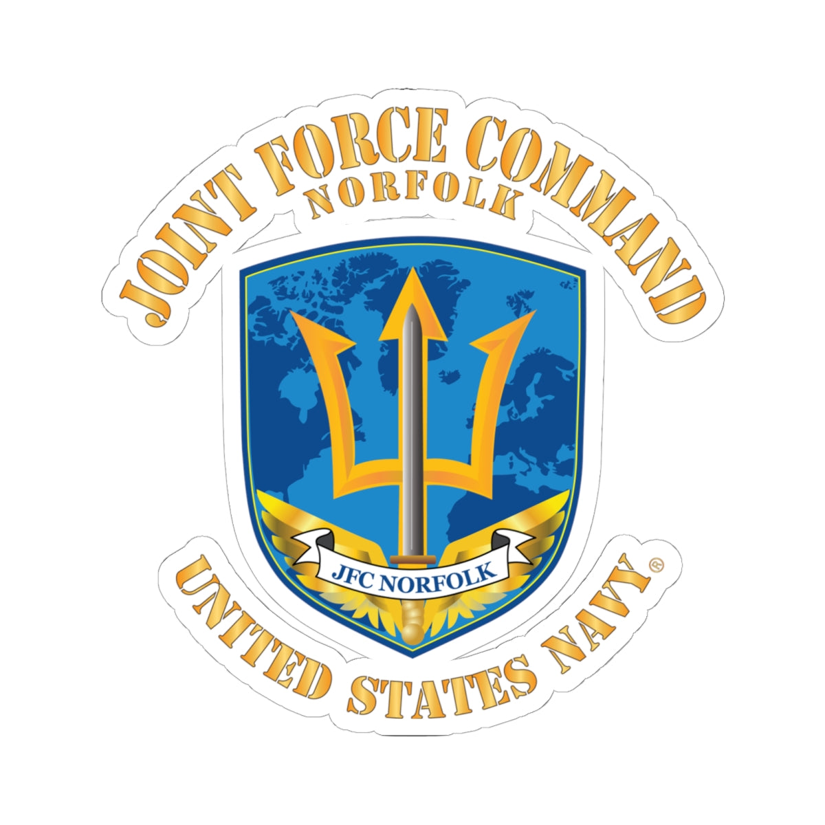 Kiss-Cut Stickers - Navy - Joint Force Command - Norfolk