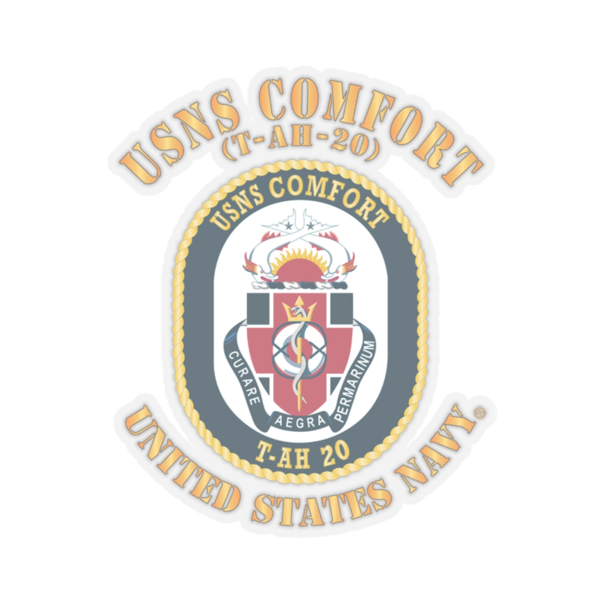 Kiss-Cut Stickers - Navy - USNS Comfort (T-AH-20)