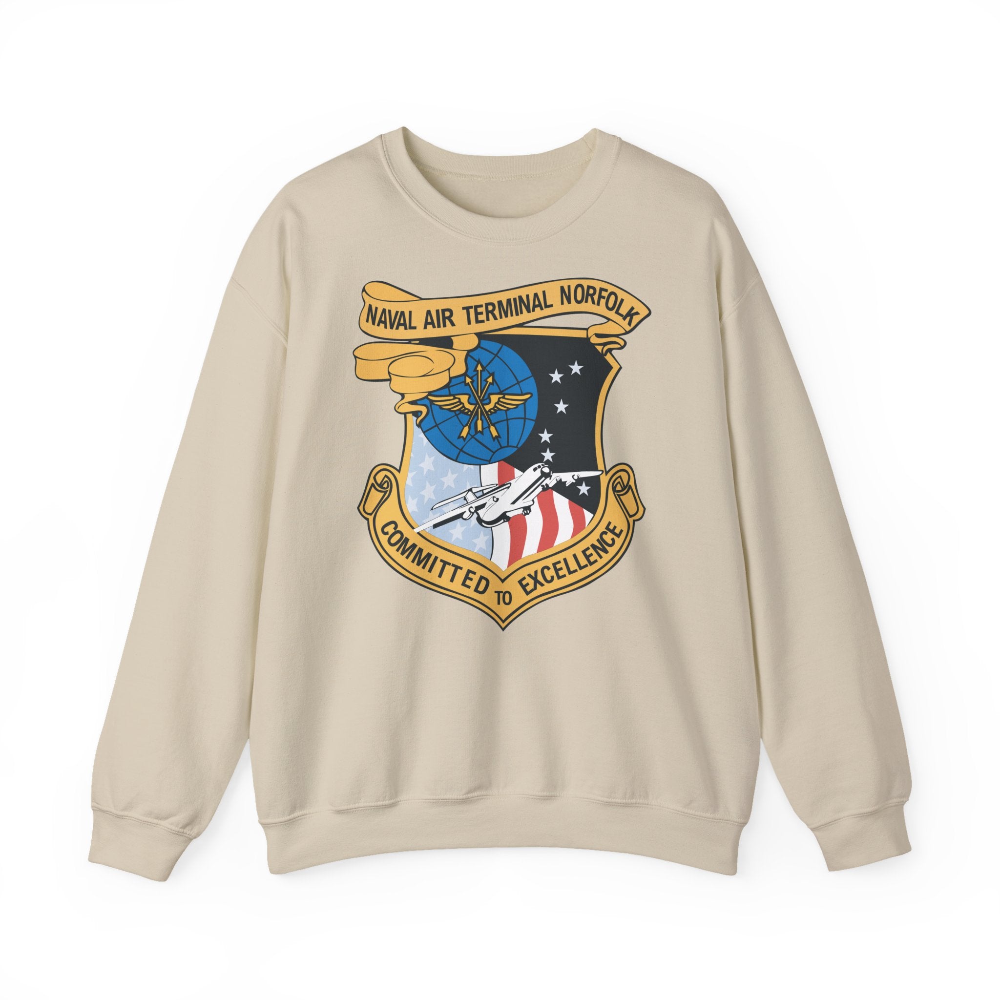Unisex Heavy Blend™ Crewneck Sweatshirt - Navy - Naval Air Terminal Norfolk wo Txt