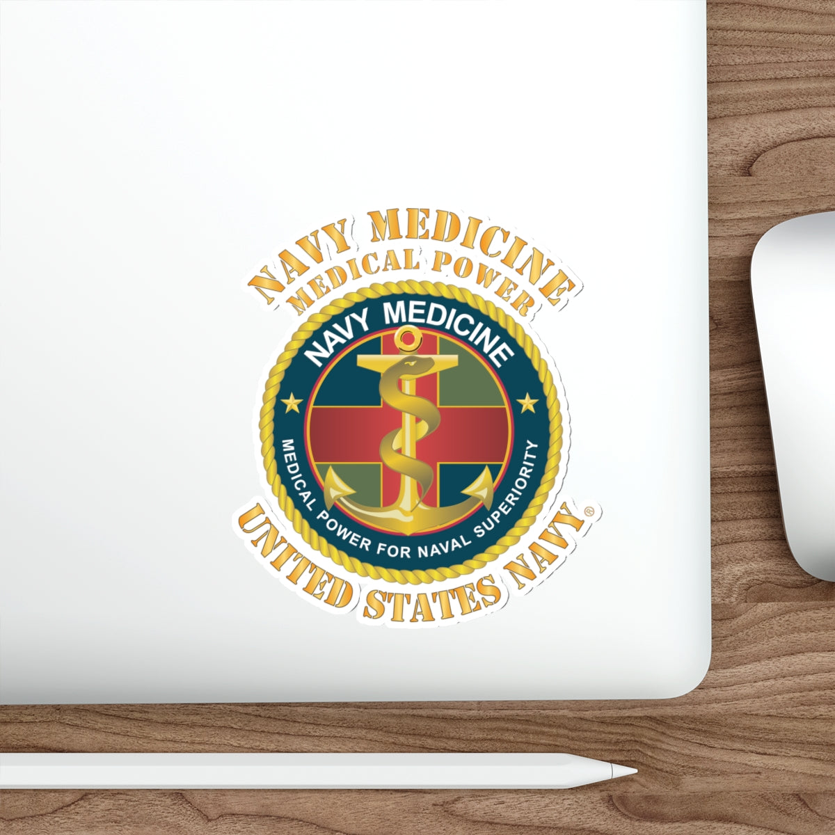 Die-Cut Vinyl Sticker - Navy Medicine - Medical Power for Naval Superiority X 300