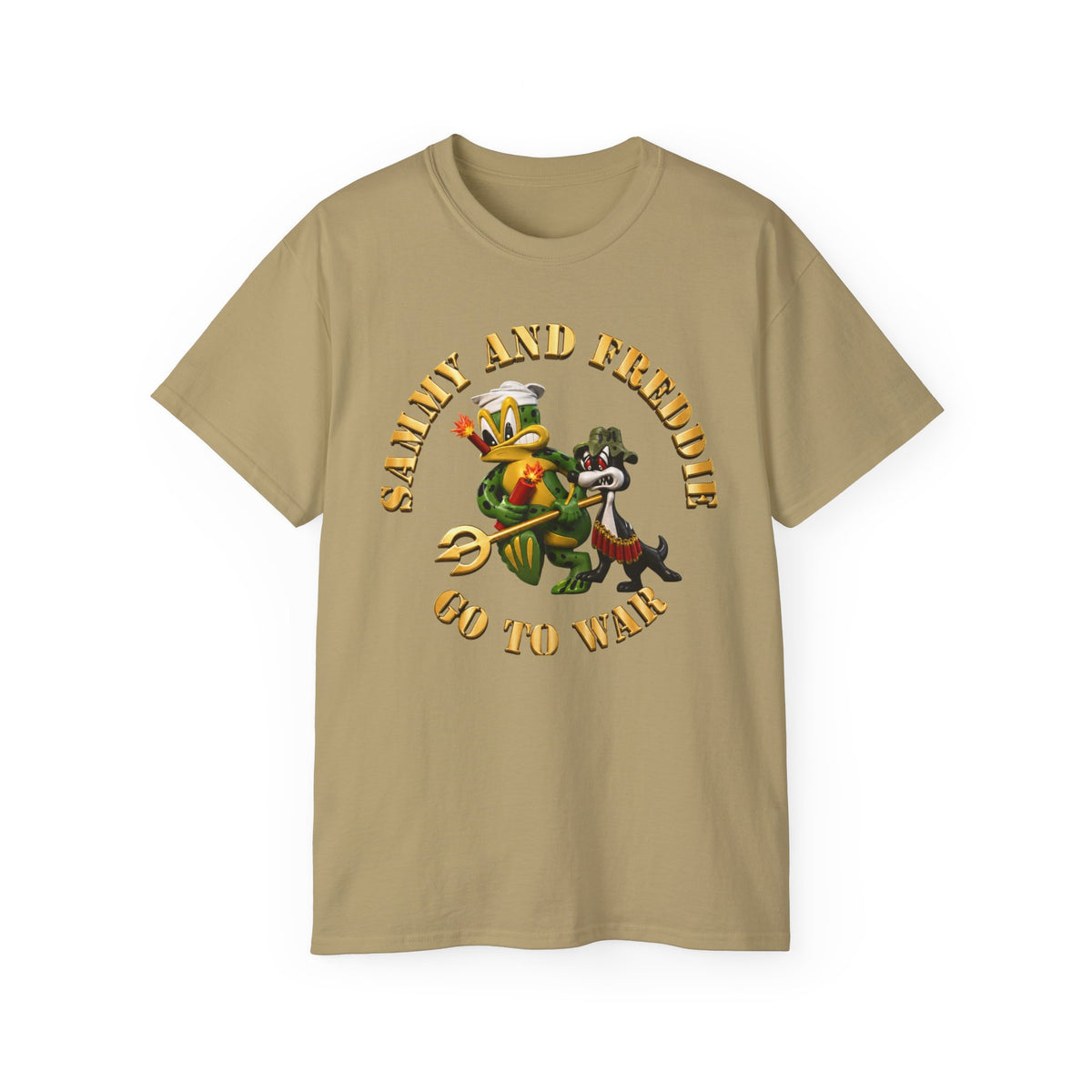 Unisex Ultra Cotton T-Shirt - Navy - SOF - Sammy - Freddie - Go to War - 3D - Enhanced