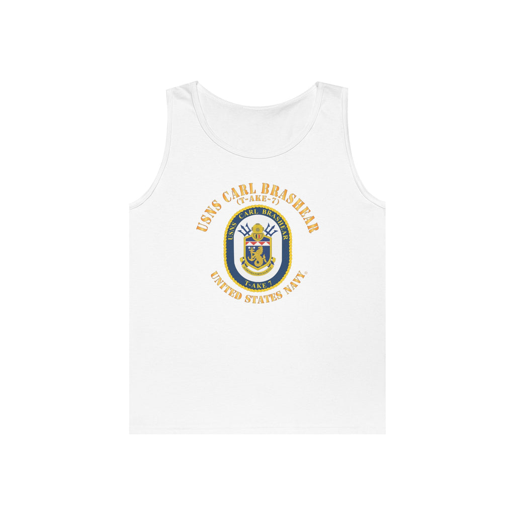 Unisex Heavy Cotton Tank Top - Navy - USNS Carl Brashear (T-AKE 7)