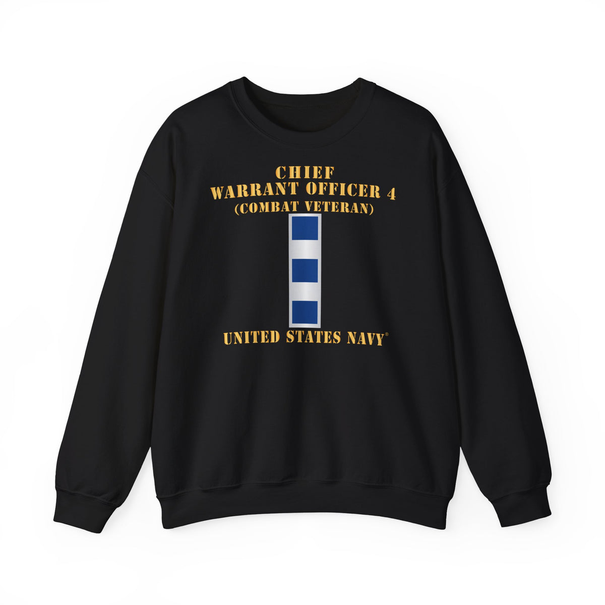 Unisex Heavy Blend™ Crewneck Sweatshirt - Navy - Chief Warrant Officer 4 - CW04 - Combat Veteran