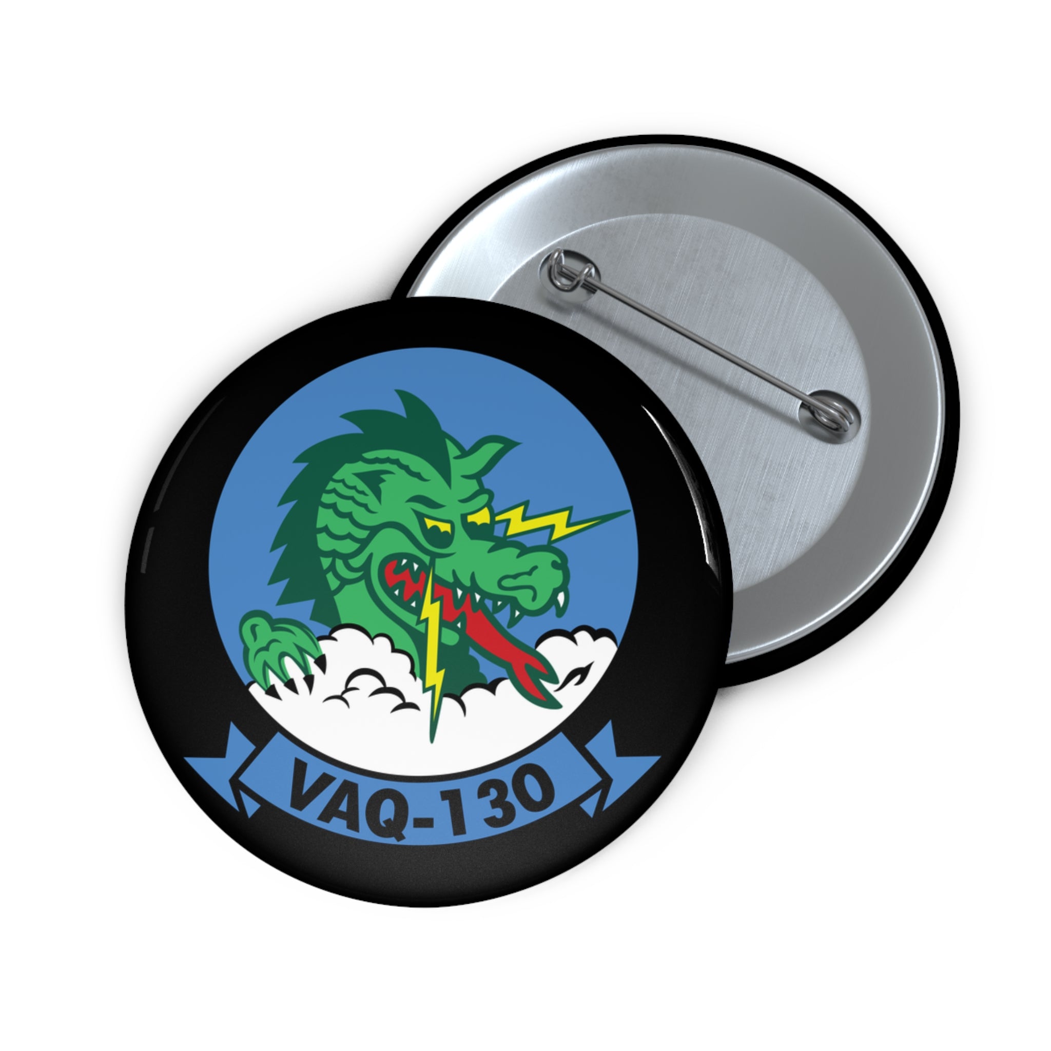 Custom Pin Button - Navy - Electronic Attack Squadron 130 (VAQ-130) wo txt