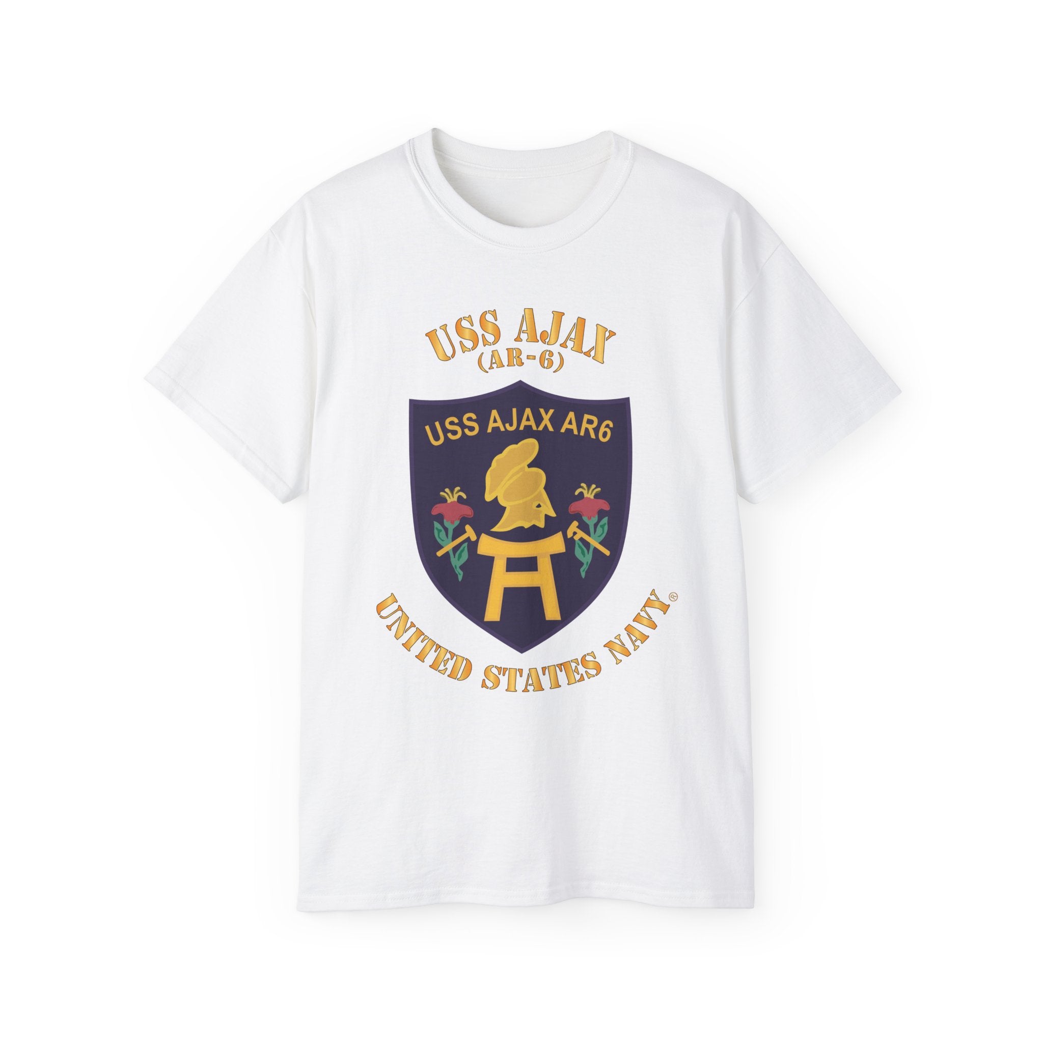 Unisex Ultra Cotton T-Shirt - Navy - USS Ajax (AR-6)