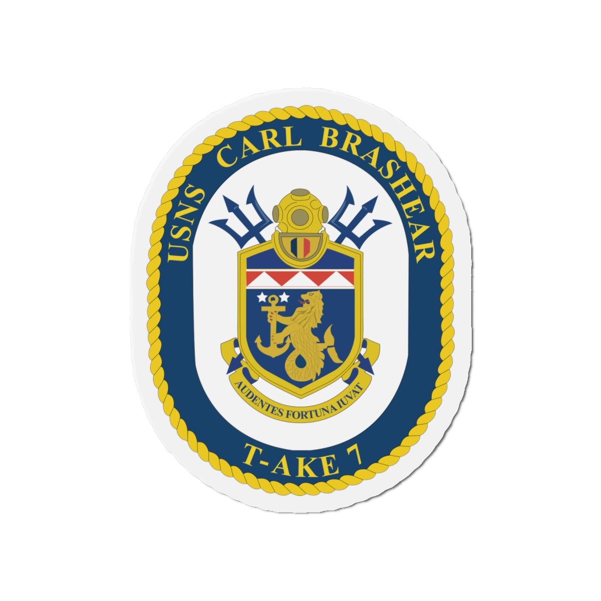 Die-Cut Magnet - Navy - USNS Carl Brashear (T-AKE 7) wo txt