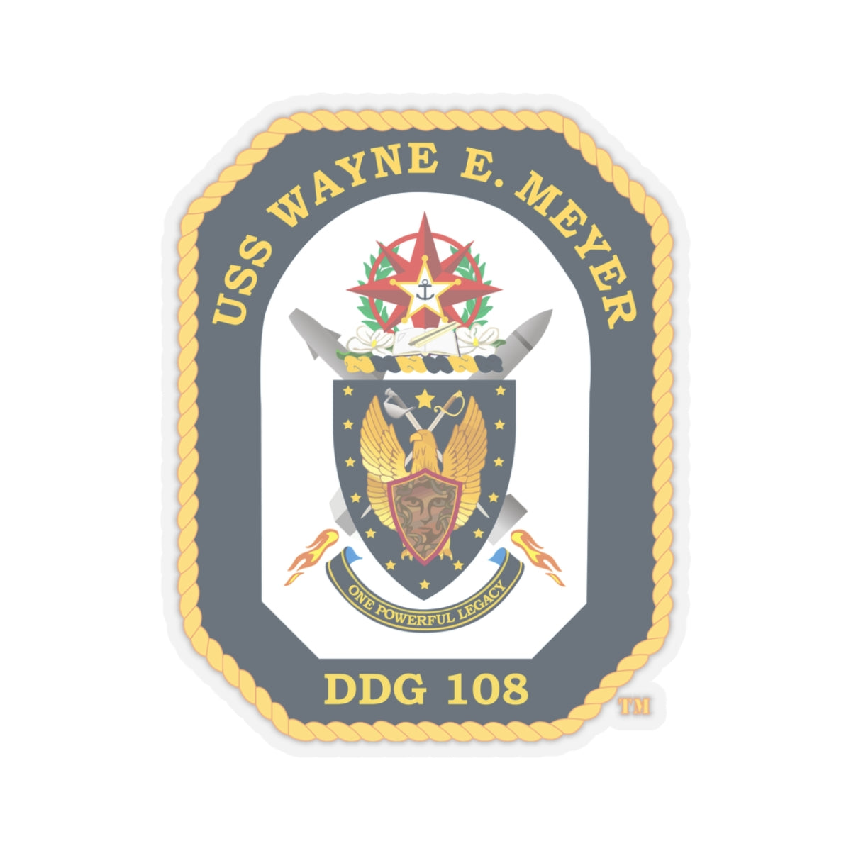 Kiss-Cut Stickers - Navy - USS Wayne E. Meyer (DDG-108) wo txt X 300