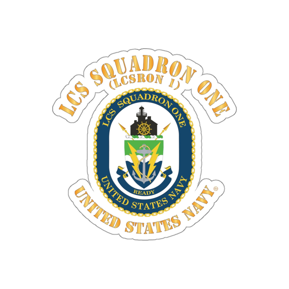 Die-Cut Vinyl Sticker - Navy - LCS Squadron One (LCSRON 1)