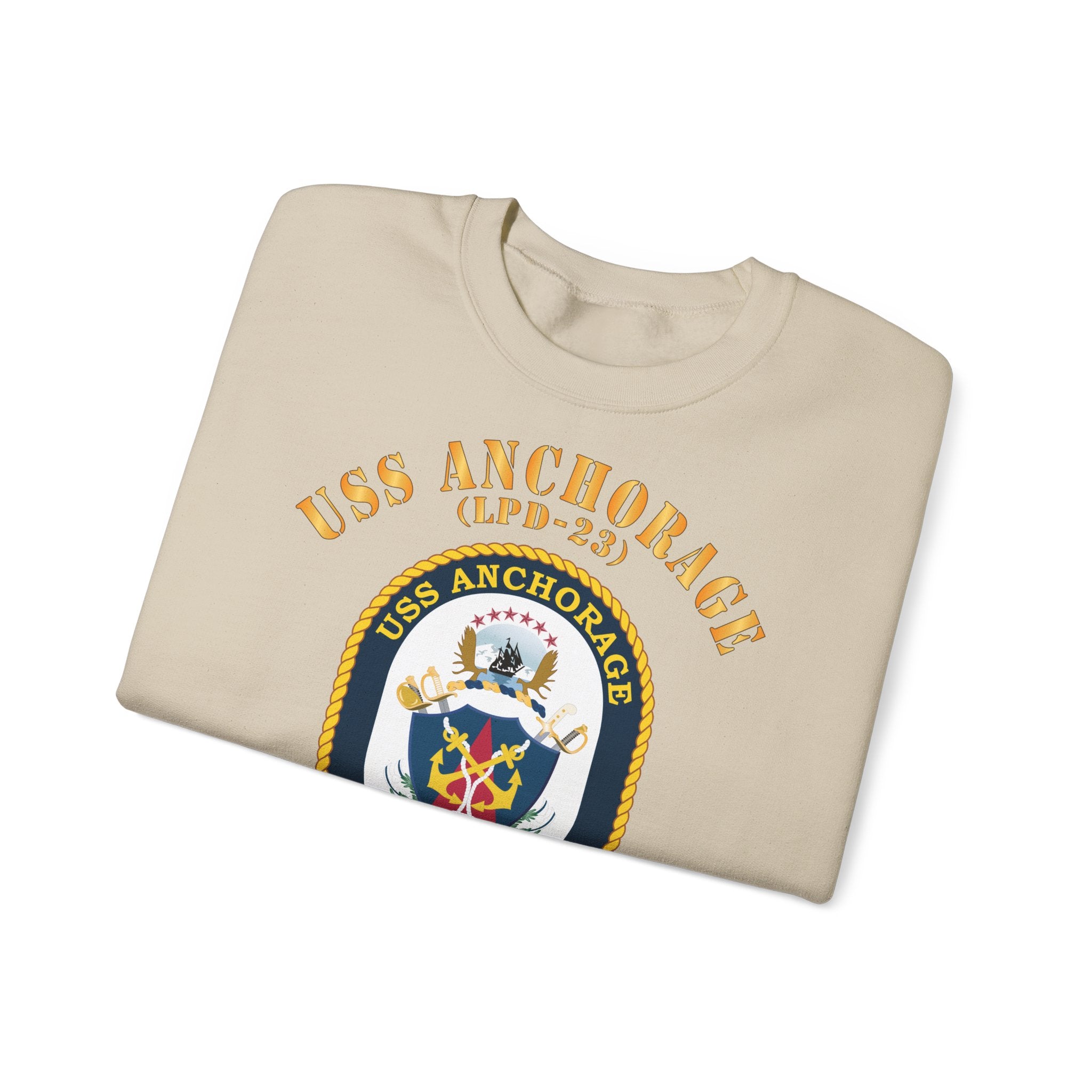 Unisex Heavy Blend™ Crewneck Sweatshirt - Navy - USS Anchorage (LPD-23)