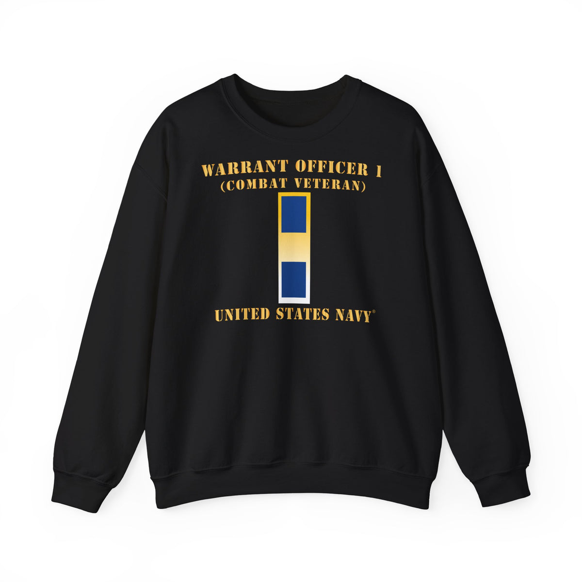 Unisex Heavy Blend™ Crewneck Sweatshirt - Navy - Warrant Officer 1 - Combat Veteran