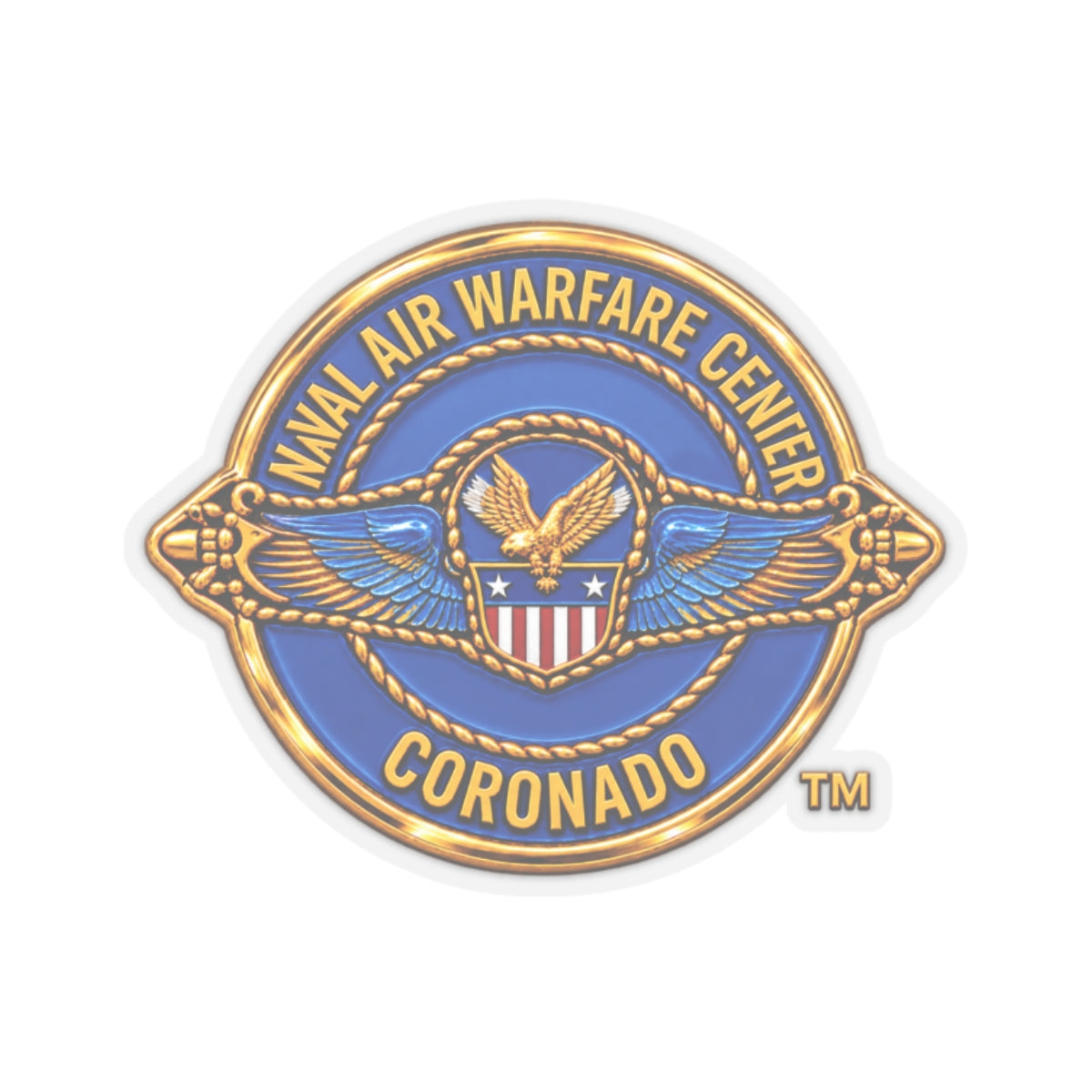 Kiss-Cut Stickers - Navy - Naval Air Warfare Center - Coronado - Crest - 3D - Enhanced
